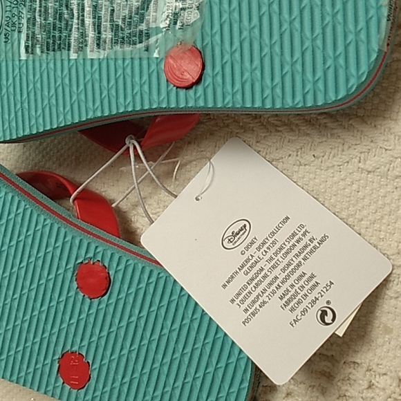 Disney Collection Mickey & Pluto Flip Flops Youth 11/12 Blue & Red - Picture 5 of 5